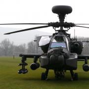 LANDED: An Army Apache helicoptwer which was forced to land on the rugby fields at Monmouth School