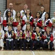 Torfaen Taekwondo Club members who took part in the English Championships