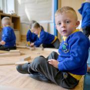 Dafydd Brooks in reception at St Illtyd's Primary school of the week.  www.christinsleyphotography.co.uk