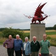 From left, Stuart Allen, Angus Evans, Pat Evans, Harold Evans and Steve Cocks at the Mametz Wood war memorial