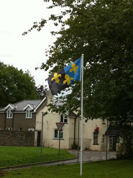 The Monmouthshire flag at Devauden.