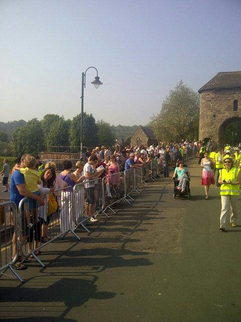 Crowds on Monmouth Bridge