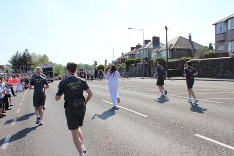 Olympic Torch coach on Cardiff Road from Chloe Payne.