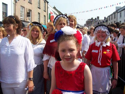 Caitlin Brockway in Monmouth having a good time waiting for the Olympic Torch.