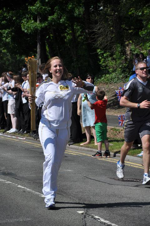 Olympic Torch in Pontypool with Emma King, from Ian Gilbert.