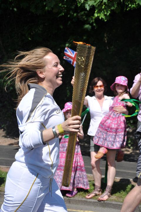 Olympic Torch in Pontypool with Emma King, from Ian Gilbert.