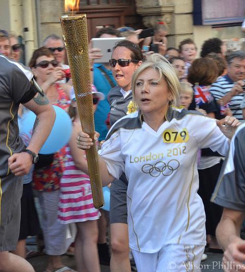 Torch Bearer at Stow Hill, Newport. From Alison Phillips, Cwmbran.