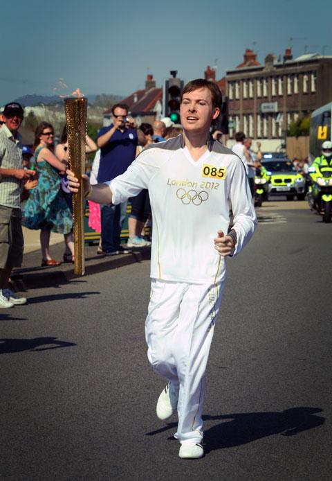 The olympic torch passing through Maesglas, Newport, from Matthew Thorn.