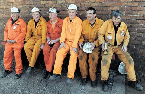WELL-EARNED BREAK: Miner guides at Blaenavon’s Big Pit Picture: MARK LEWIS WL_10268