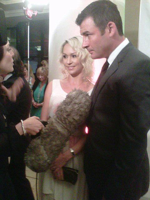 @RealJoeCalzaghe and the beautiful @KRihanoff Kristina Rihanoff on the red carpet at @TheCelticManor 