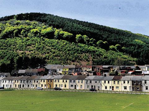 FABULOUS SETTING: Homes nestling at the bottom of the hill as seen from Cwmcarn Forest Drive Picture: MIKE LEWIS