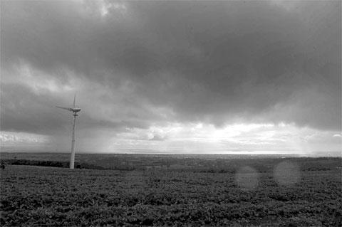 STORM BREWING: A wind generator faces towards Newport MM_8929 Picture: MALCOLM MORGAN