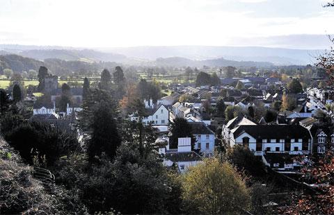 HAZY DAYS: A view of Usk from the castle in the winter’s sunshine BM-444 Picture: BECKY MATTHEWS