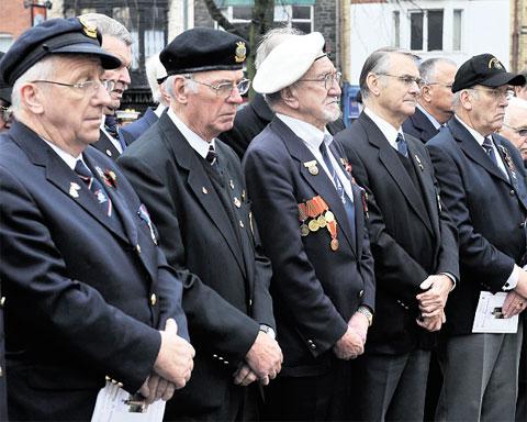 CALL FOR HONOURS: Remembrance service for former merchant navy servicemen, at Mariners Green, Newport