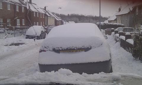This is what Mikey Weedall's street in Pontypool looked like after the snow.