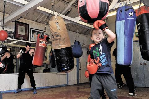 UPPERCUT: Training hard at Cwmcarn Boxing Gym BM_859 Picture: BECKY MATTHEWS
