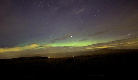 STARRY STARRY NIGHT: This shot of the Northern Lights from the top of Blaenavon
was sent in by reader Owen Meredith