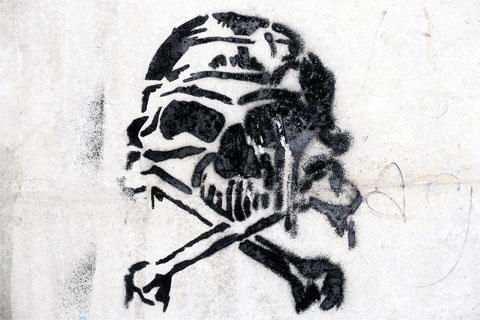PIRATES: Skull and crossbones graffiti WL_10739 Picture: MARK LEWIS