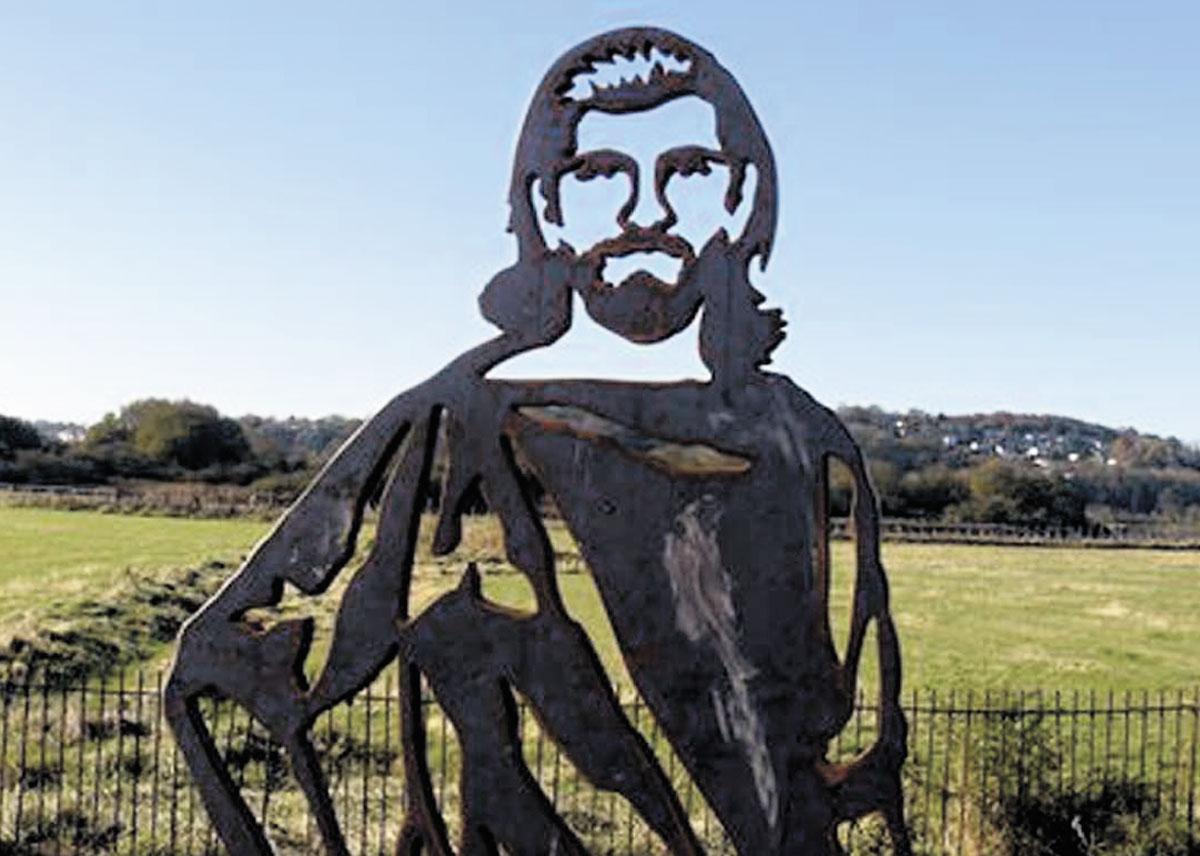 This metal Roman figure was snapped on the Caerleon cycle path by Annie Parker