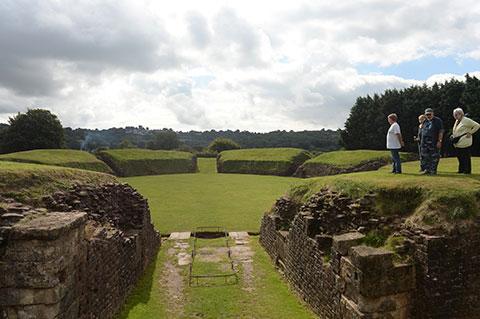 Sightseeers at the amphitheatre in Caerleon Picture: MICHAEL EDEN