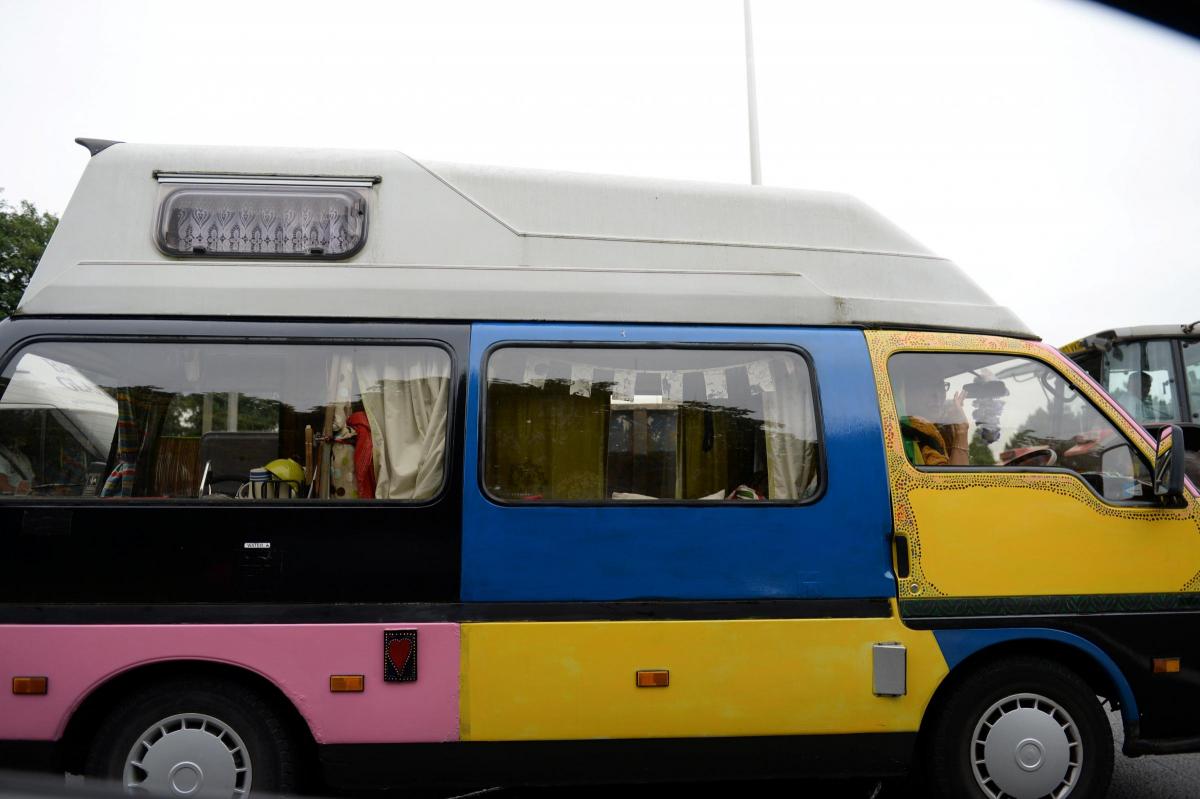 @southwalesargus PIC OF THE DAY 26.09.13: CAN'T MISS IT: Multi-coloured camper van in Newport