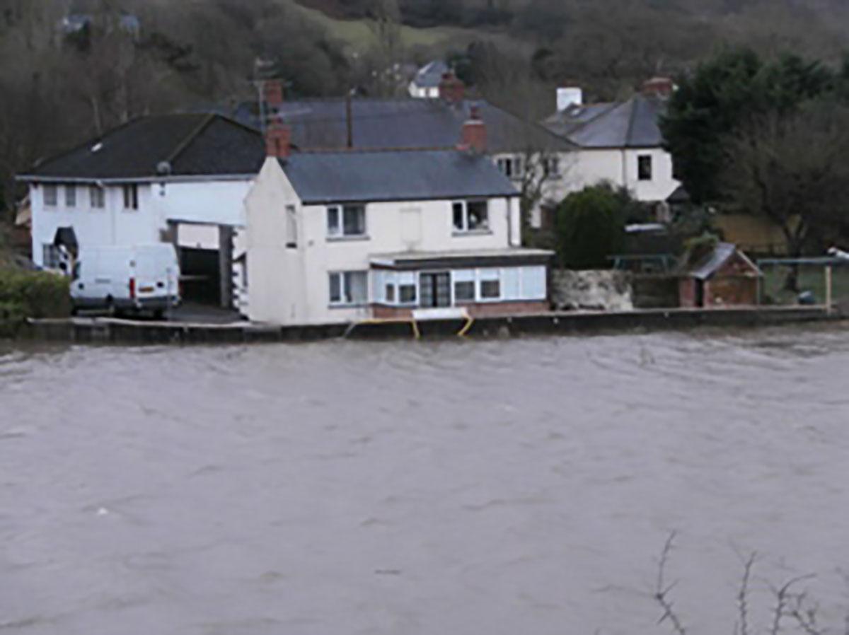 This Caerleon house narrowly escaped being inundated by floodwater. Pic from Max Perkins.