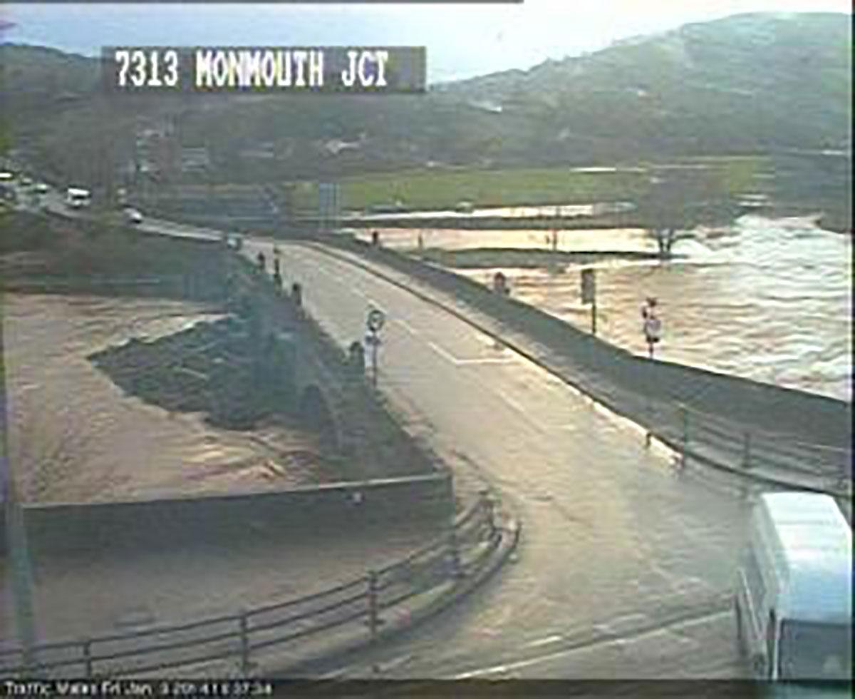 The River Wye at Monmouth this morning on the A40 traffic camera