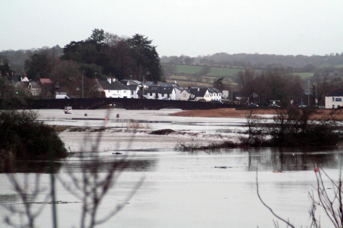 Adam Jones sent in this picture, taken at 8.23am, looking from the St Julian Pub on Caerleon Road towards Caerleon Bridge just as the banks burst flooding the surrounding area.