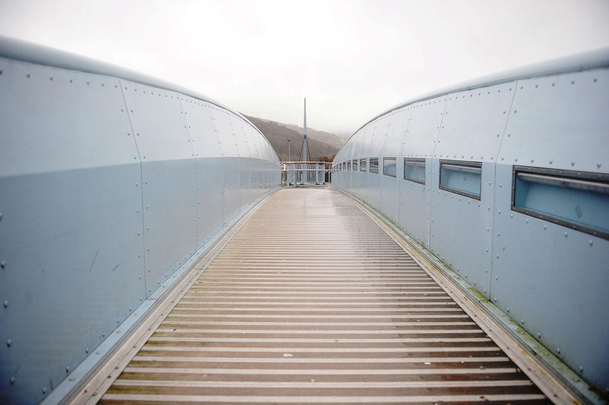 @southwalesargus PIC OF THE DAY 11.02.14: CROSSING OVER: The Calzaghe Bridge in Newbridge Pic: JON BEVAN