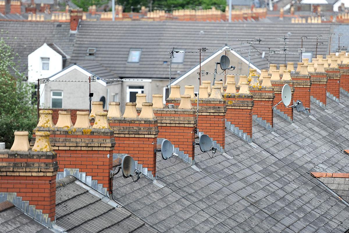 @southwalesargus PIC OF THE DAY: ALL STACKED UP: A row of chimneys in Morris Street, Newport Picture: JON BEVAN