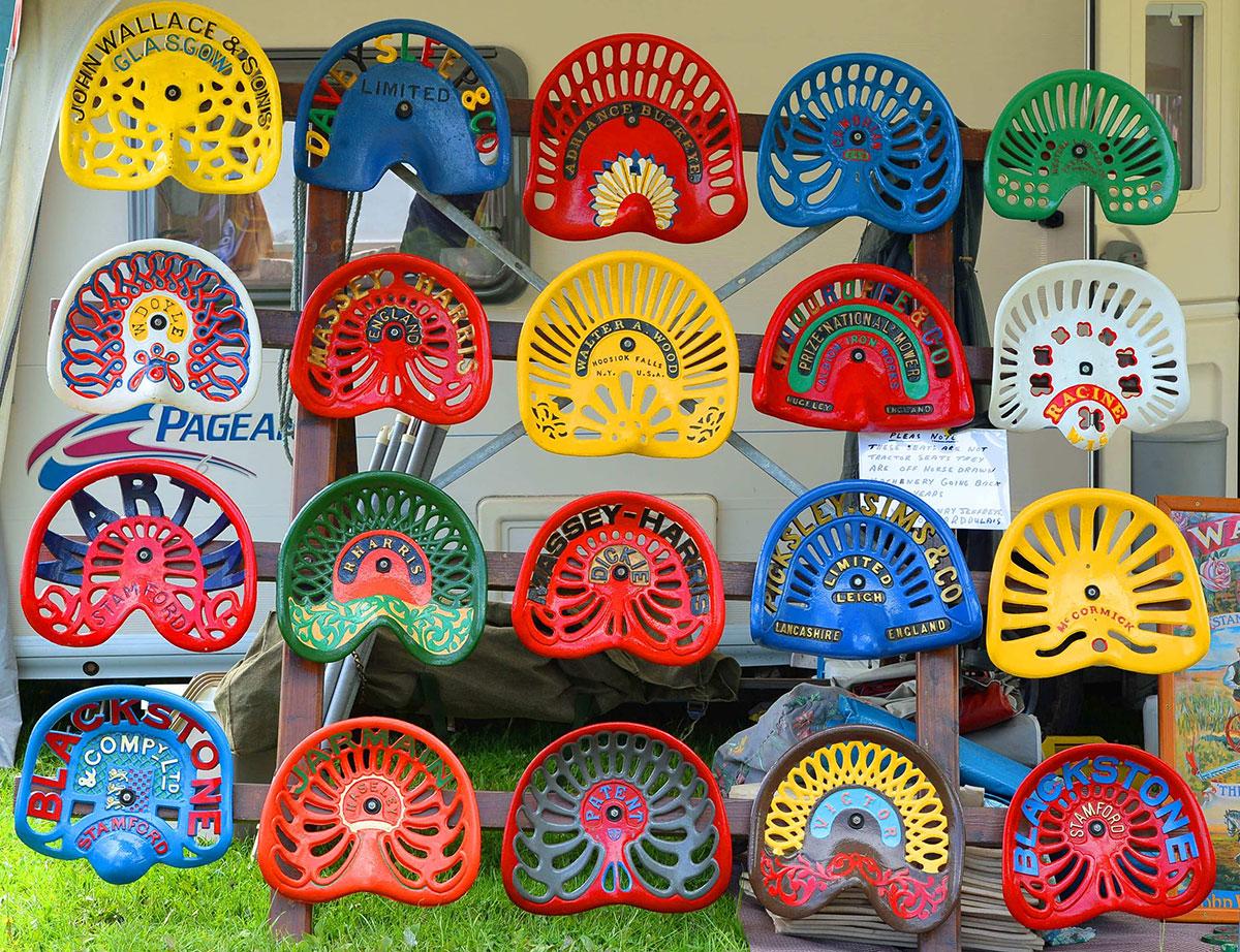 @southwalesargus PIC OF THE DAY: Colourful tractor seats at the Abergavenny steam rally Pic: MIKE LEWIS