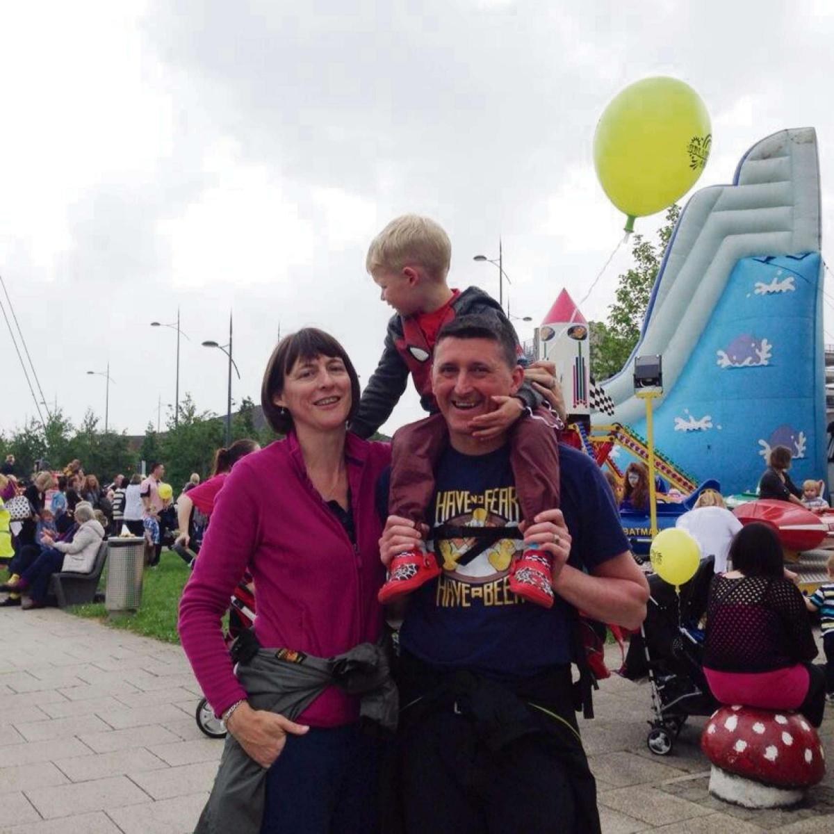 CELEBRATING: Tina, Gary and Tomos Williams from Chepstow