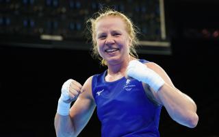 Wales' Rosie Eccles celebrates victory against India's Lovlina Borgohain following the Women's Over 66kg-70kg (Light Middle) Quarter-Final 4 at The Commonwealth Games in Birmingham. Picture: Nick Potts