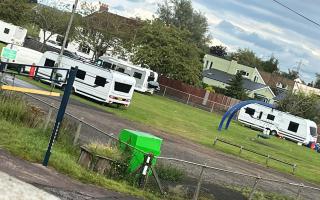 Travellers set up camp on Community playing fields at St Mary's Road in Nash on Friday, September 8
