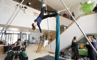 Dance Blast entertained guests with a spectacular Aerial Circus showcase