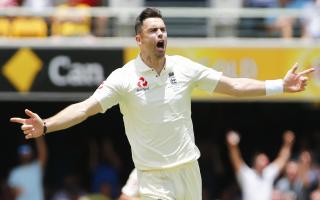 England's James Anderson celebrates the wicket of Tim Paine during day three of the Ashes Test match at The Gabba, Brisbane. PRESS ASSOCIATION Photo. Picture date: Saturday November 25, 2017. See PA story CRICKET Australia. Photo credit should read: