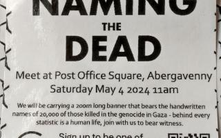 The 'naming the dead' event will take place on Saturday