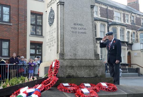 Michael J Prys-Williams pays his respects to the fallen at Abergavenny