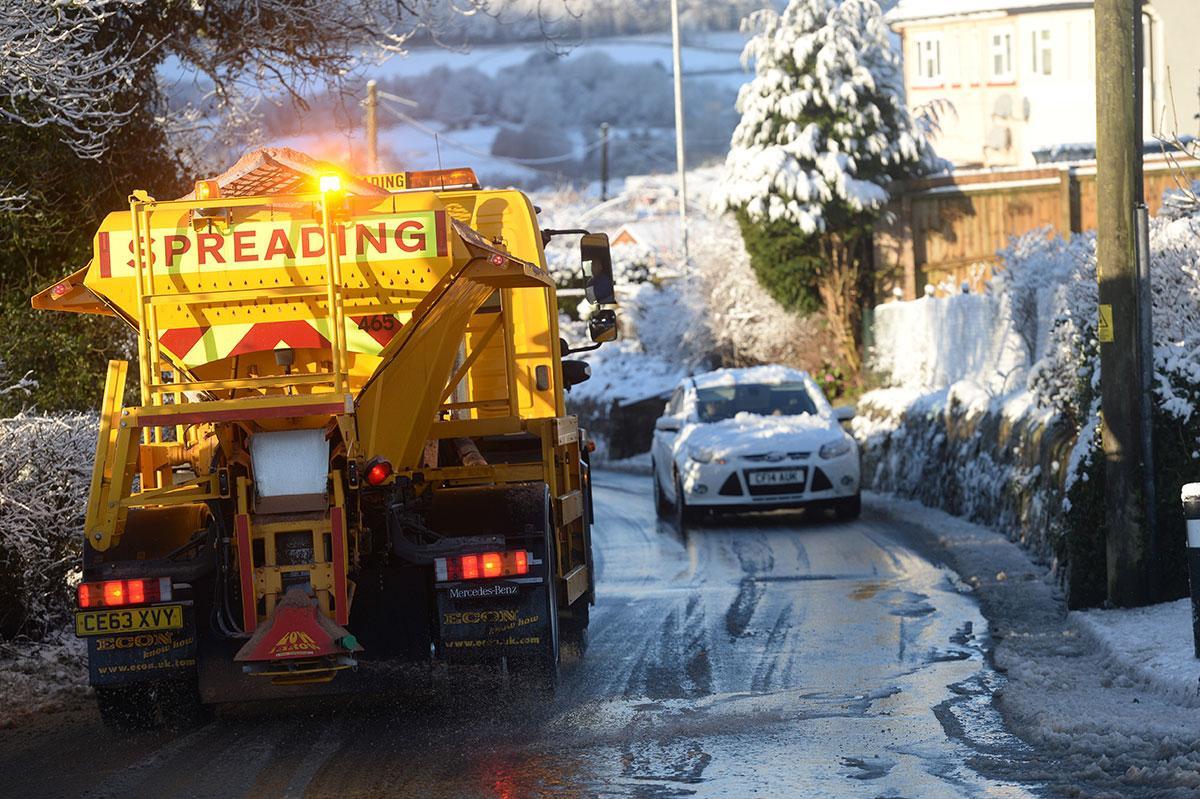 Council gritters on the roads above Pontypool. Pic: Michael Eden