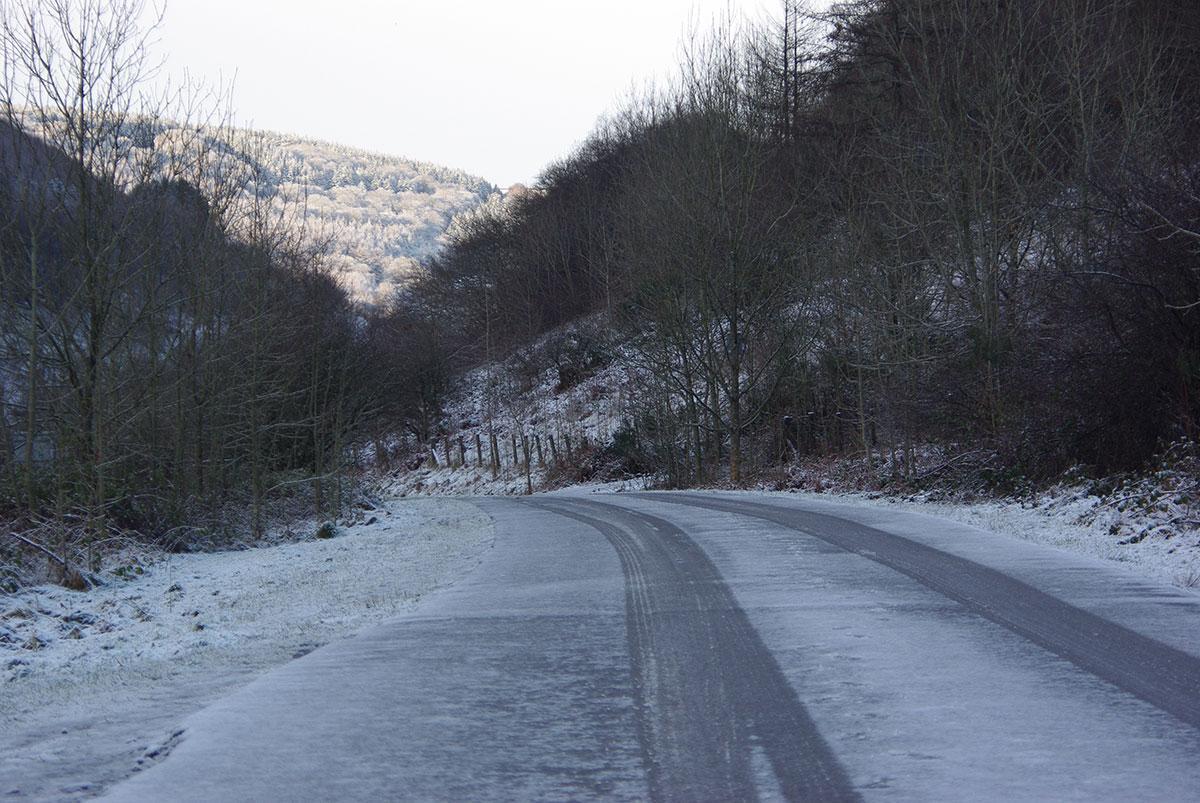 Cwmcarn Forest Drive in the snow by Wayne Gibbon.