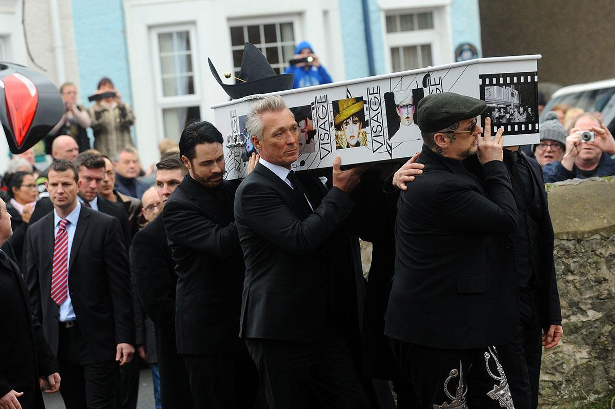 The funeral of Newbridge-born Visage singer Steve Strange.