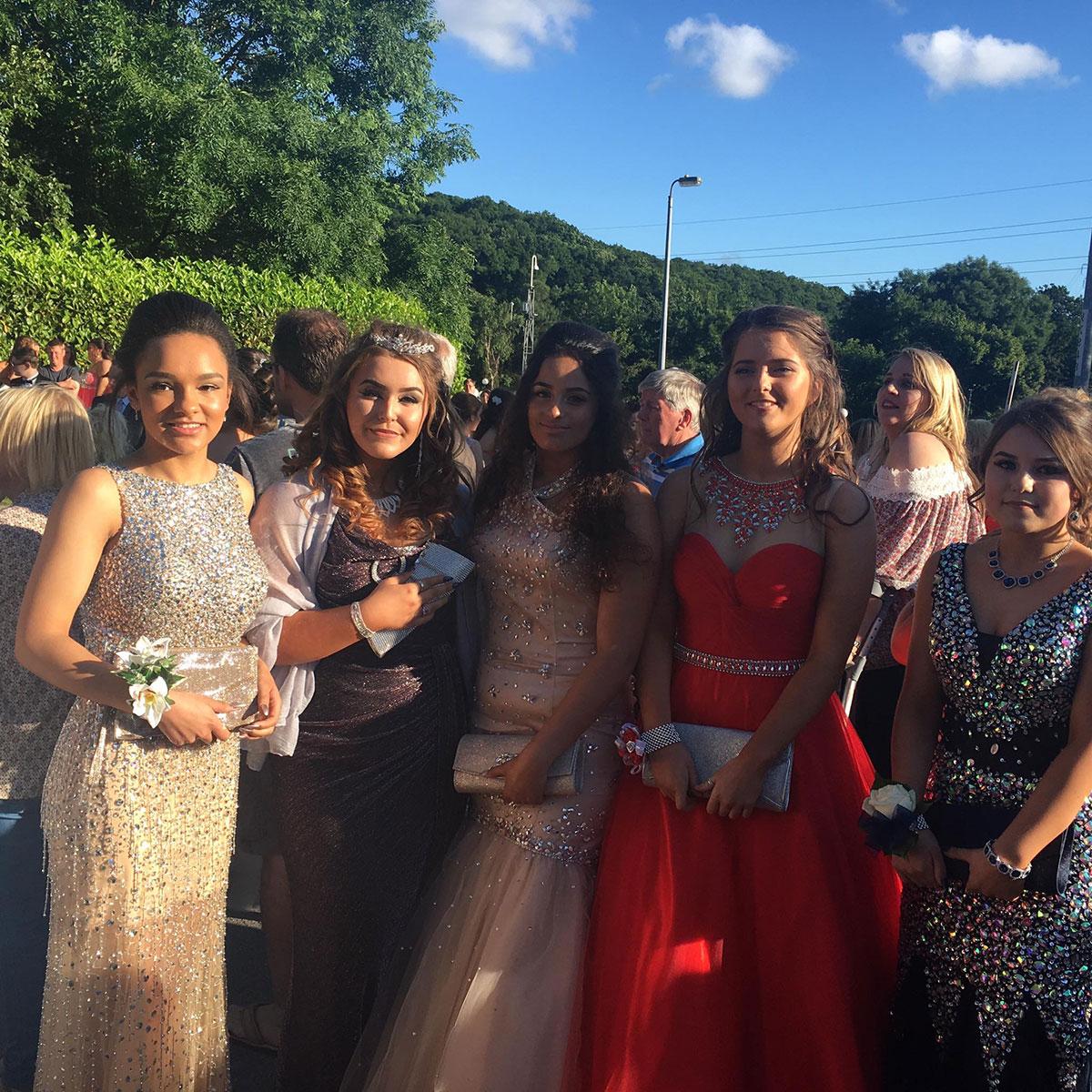 Lliswerry: A group of friends at the prom.