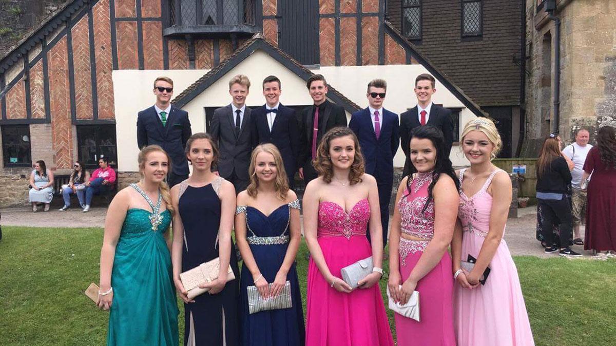 Caldicot: The pupils had photos at the castle before their prom at the Parkway Hotel