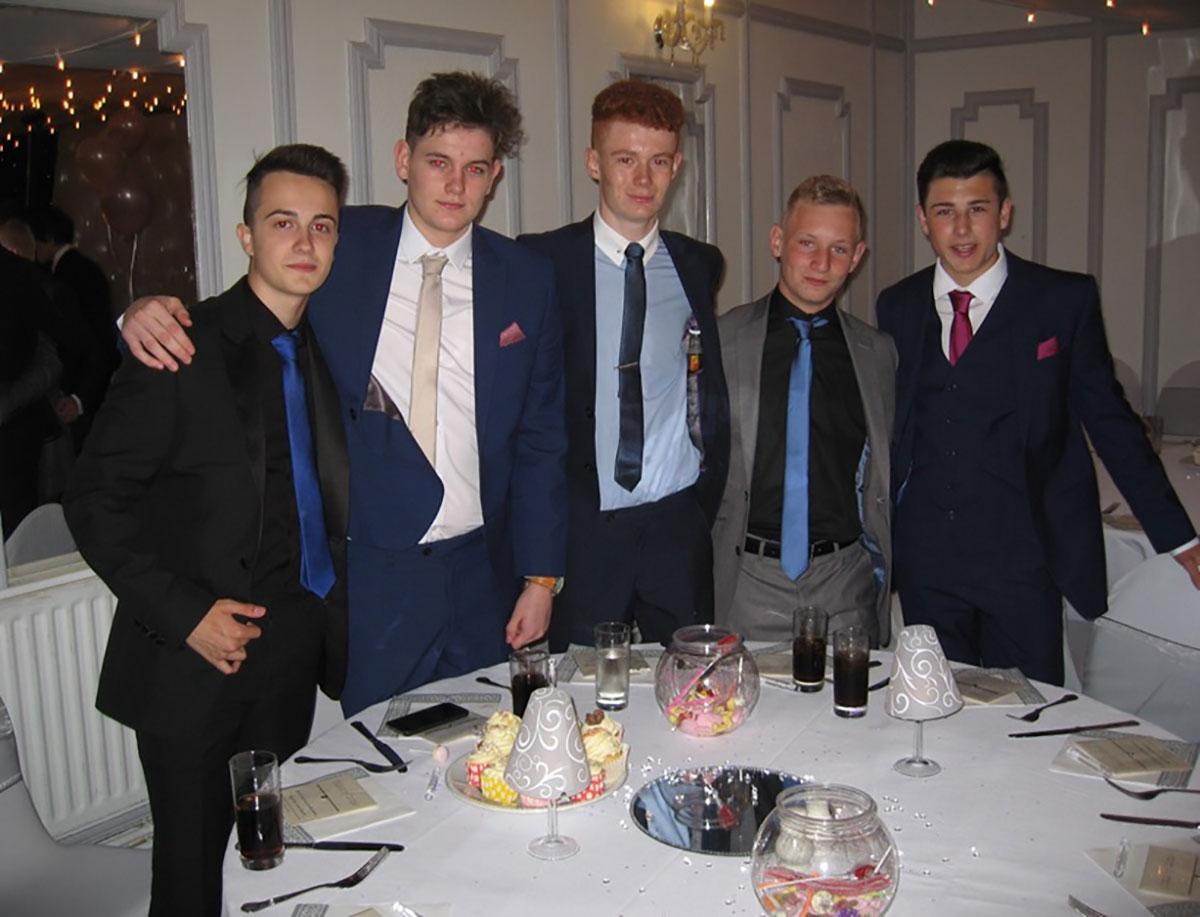 Ebbw Fawr: From left to right: Jacob Kedward, Bradley O'Connell, Jack Preece, Dafydd Shaw, Mitchell Rankine.
