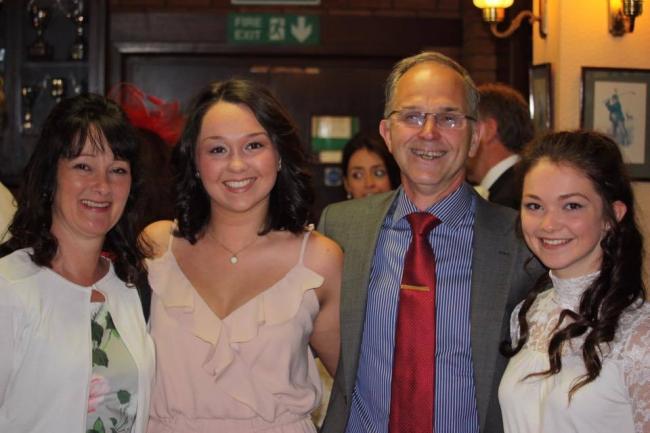 TRAGEDY: Rhiannon Smith (second from left) with (L-R) mum Gill, dad Julian and sister Sophie.