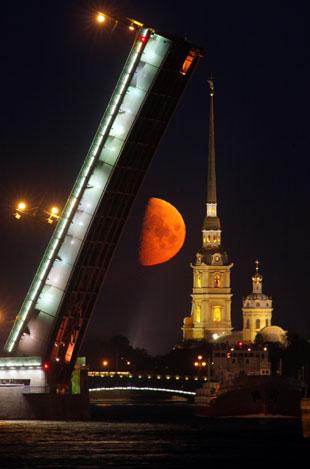 Moon over St. Petersburg