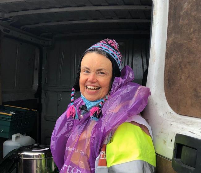 Pauline Beckett, a retired teacher from Caerleon, Newport, is volunteering with Care4Calais 