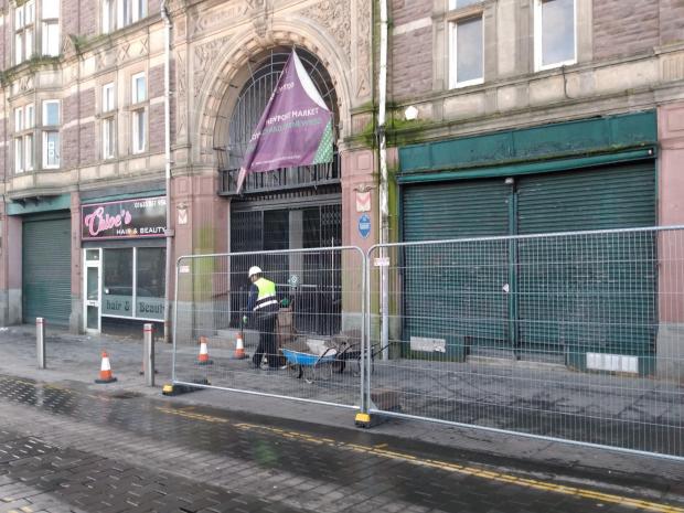 South Wales Argus: Fences go up as a major redevelopment of Newport Market begins