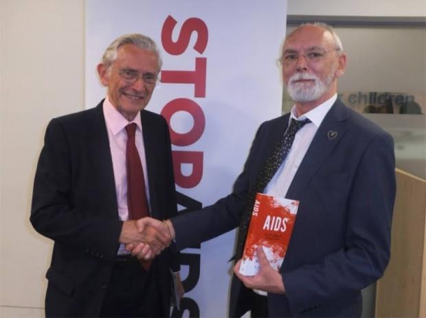 South Wales Argus: Martyn with another HIV expert former Lord Speaker Norman Fowler
