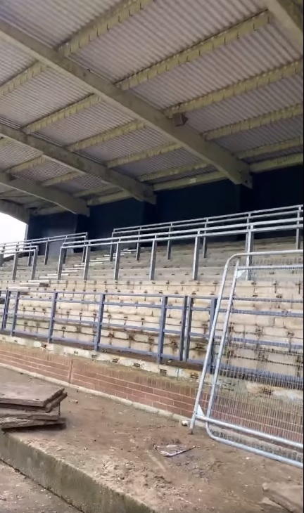 Pontypool RFCs Ray Prosser Stand will have new seats installed. Picture: Ben Jeffreys.